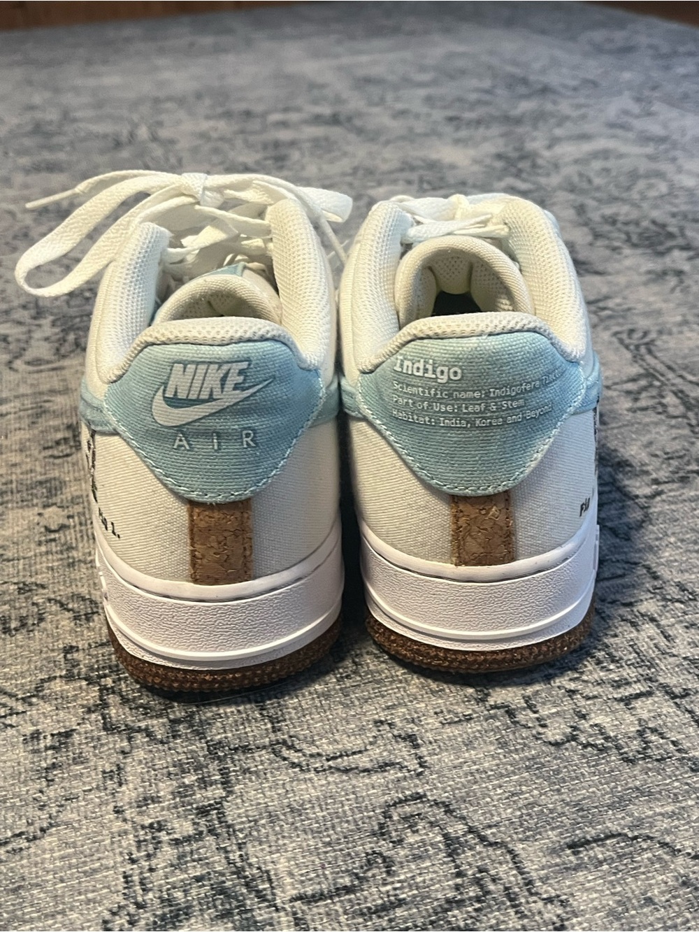 NIKE AirForce One Indigo with fig flower - Picture 4 of 9